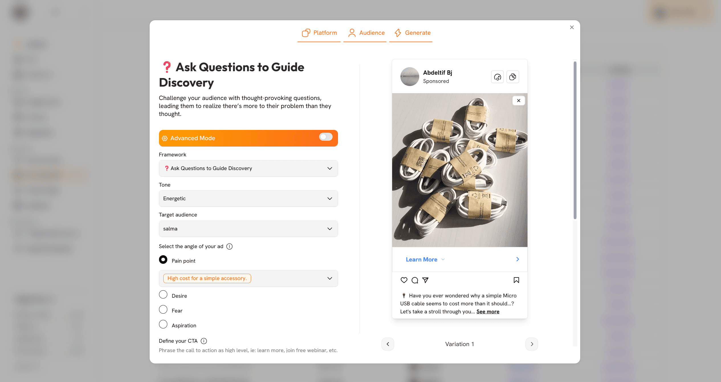 AI-powered page builder for dropshippers